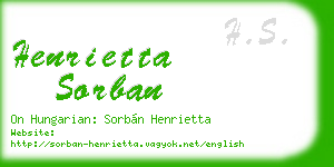 henrietta sorban business card